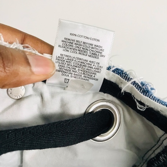 Express Straight Ankle High Rise Ribbon Jeans - Picture 9 of 10